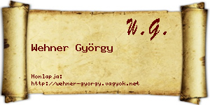 Wehner György névjegykártya