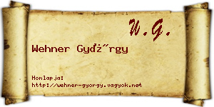 Wehner György névjegykártya