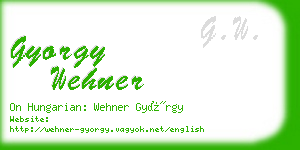 gyorgy wehner business card